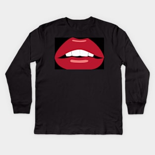 Mund Lippen Zähne Design Geschenk Kids Long Sleeve T-Shirt